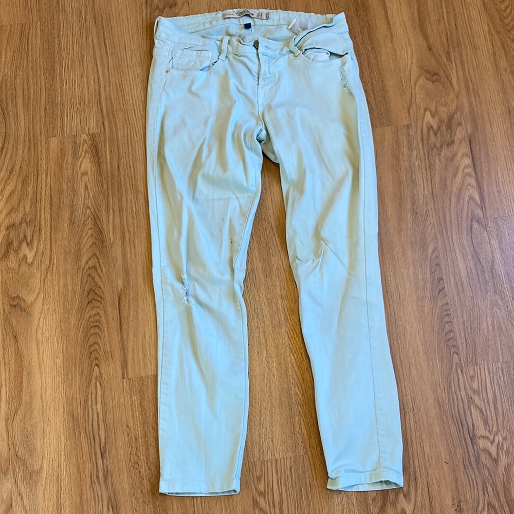 Light Zara aquamarine/pastel blue jeans